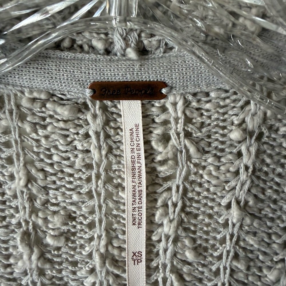 Free People Gray Ribbed Cardigan - Picture 3 of 4